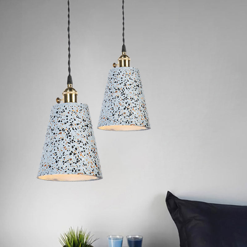 Contemporary Tapered Cement Pendant Ceiling Light For Cafes - 1-Light Hanging Lamp