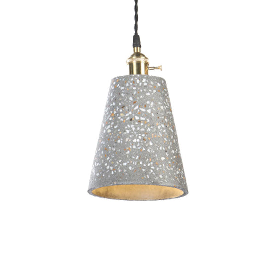 Contemporary Cement Pendant Ceiling Light: Tapered Shade Hanging Light for Cafes