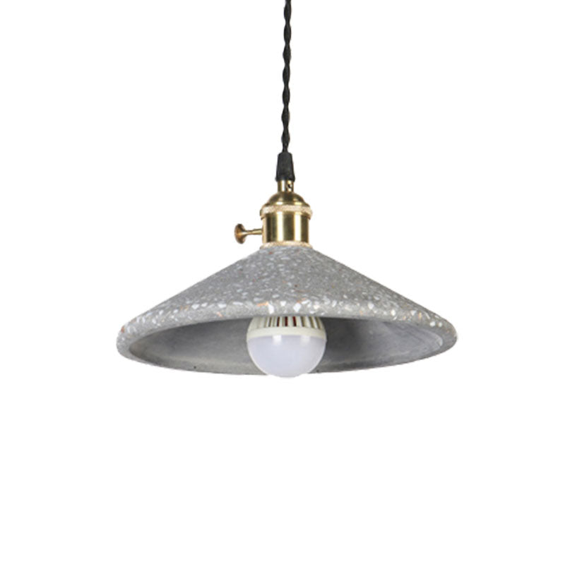 Contemporary Cement Pyramid Suspension Light - Ideal for Workshop and Bar