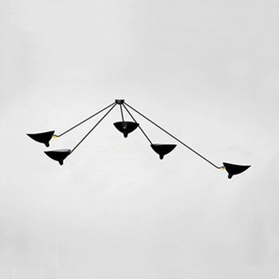 Modern Metal Duckbill Hanging Lamp, Black Chandelier with 2/3/5 Lights for Living Room