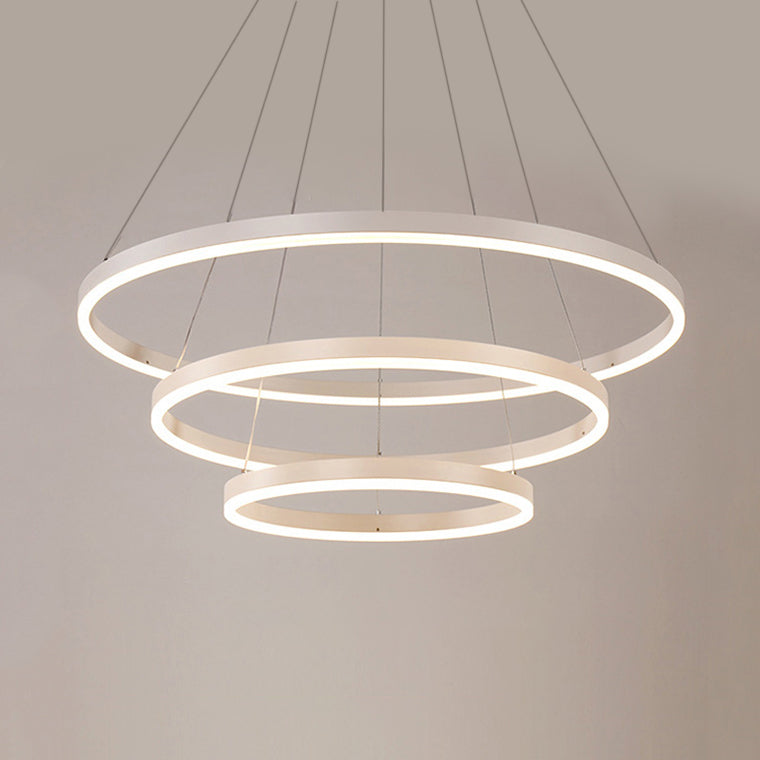 Modern 1/2/3-Light Chandelier Pendant With Acrylic Shade - Brown/Black/White Ceiling Light In