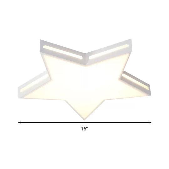 Modern White Star LED Ceiling Lamp for Boys' Bedroom