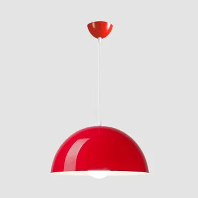 Suspension nordique en aluminium avec 1 lumière pour salle à manger - Noir/blanc/rouge, 12"/14"/16" de large
