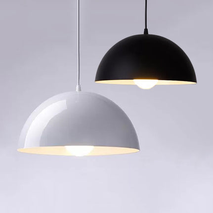 Suspension nordique en aluminium avec 1 lumière pour salle à manger - Noir/blanc/rouge, 12"/14"/16" de large