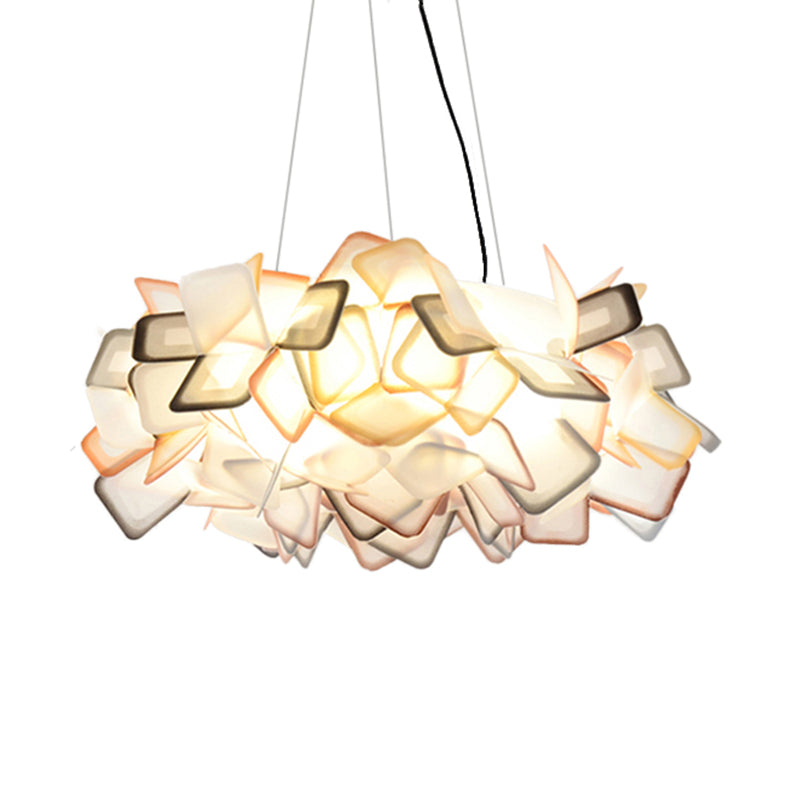 Contemporary Brown/Blue/Purple Blossom Drop Pendant Ceiling Lamp - 21/27.5 Wide 1-Light Acrylic