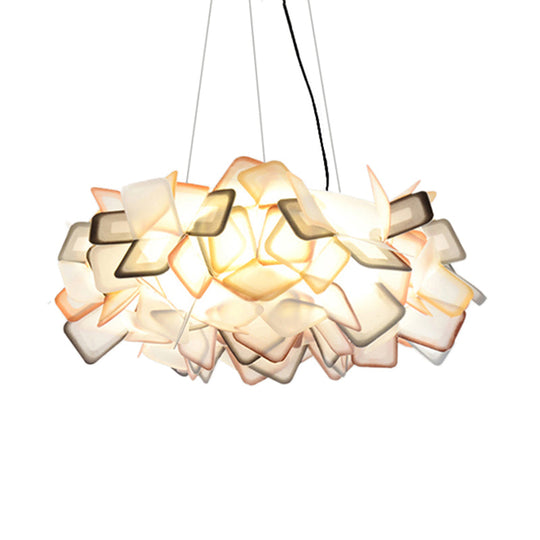 Contemporary Brown/Blue/Purple Blossom Drop Pendant Ceiling Lamp - 21/27.5 Wide 1-Light Acrylic