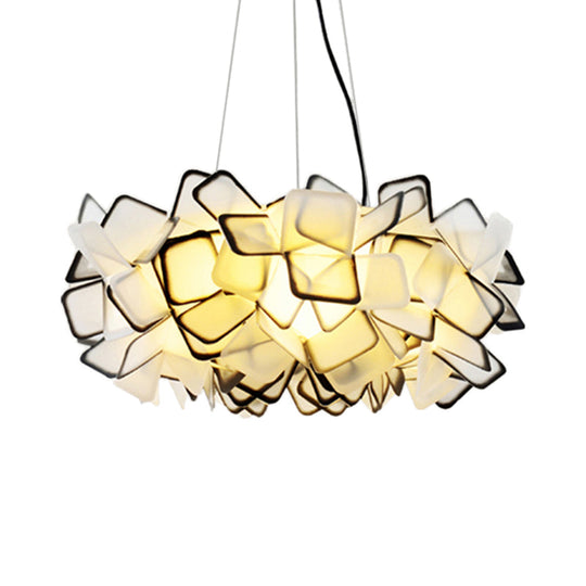 Contemporary Brown/Blue/Purple Blossom Drop Pendant Ceiling Lamp - 21/27.5 Wide 1-Light Acrylic