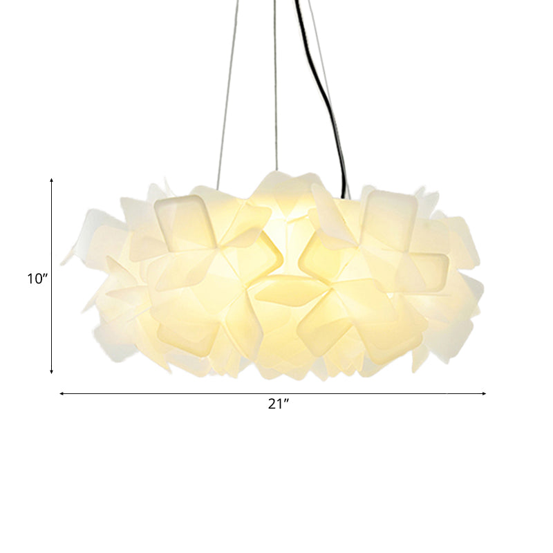 Contemporary Blossom Drop Pendant Ceiling Lamp - Brown/Blue/Purple - 21"/27.5" Wide - 1-Light Acrylic - Living Room