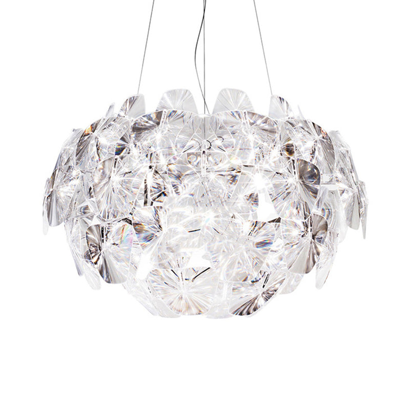 Modern Acrylic Globe Pendant Light - Clear Ceiling Lamp (24"/28.5"/43" Wide)