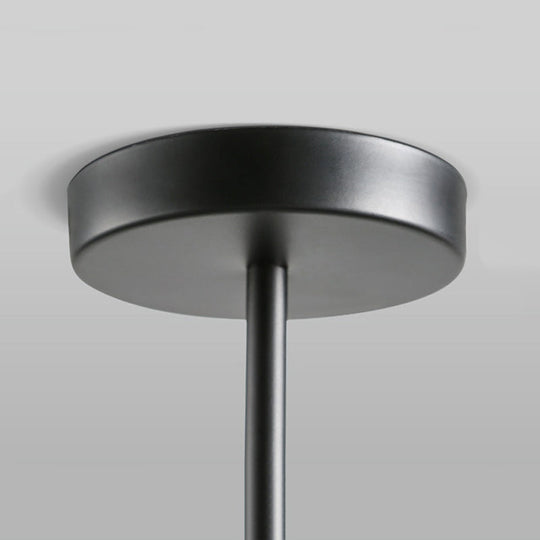 Plafonnier à LED post-moderne à 2 lumières en verre blanc avec tige courbée et suspension à boules noires et dorées