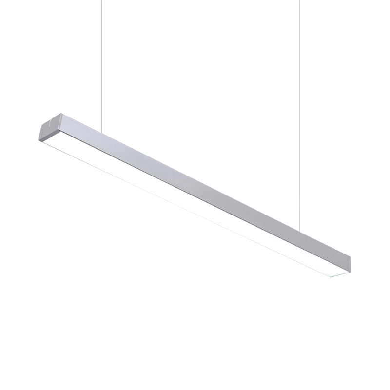 Sleek Rectangular Led Hanging Lighting - 23.5/35.5/47 Long | Slim Metal Shade Minimalistic