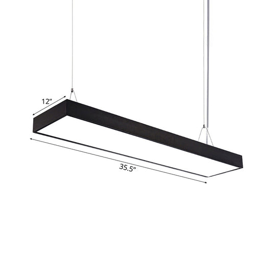 Sleek Rectangular Led Hanging Lighting - 23.5/35.5/47 Long | Slim Metal Shade Minimalistic