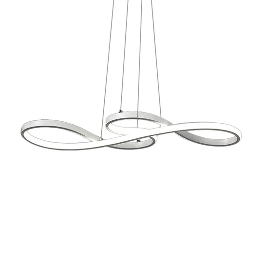 Modern Led Ceiling Pendant With Acrylic Shade: Black/White/Gold Twisted Hanging Lamp -
