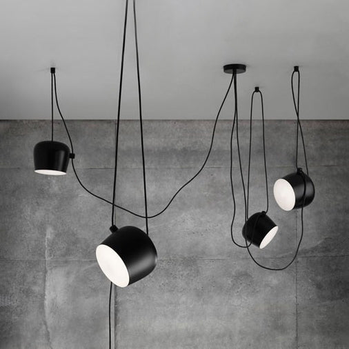 Modern Metal Pendant Light Kit with Adjustable Cord - 3/4 Heads in Black/White