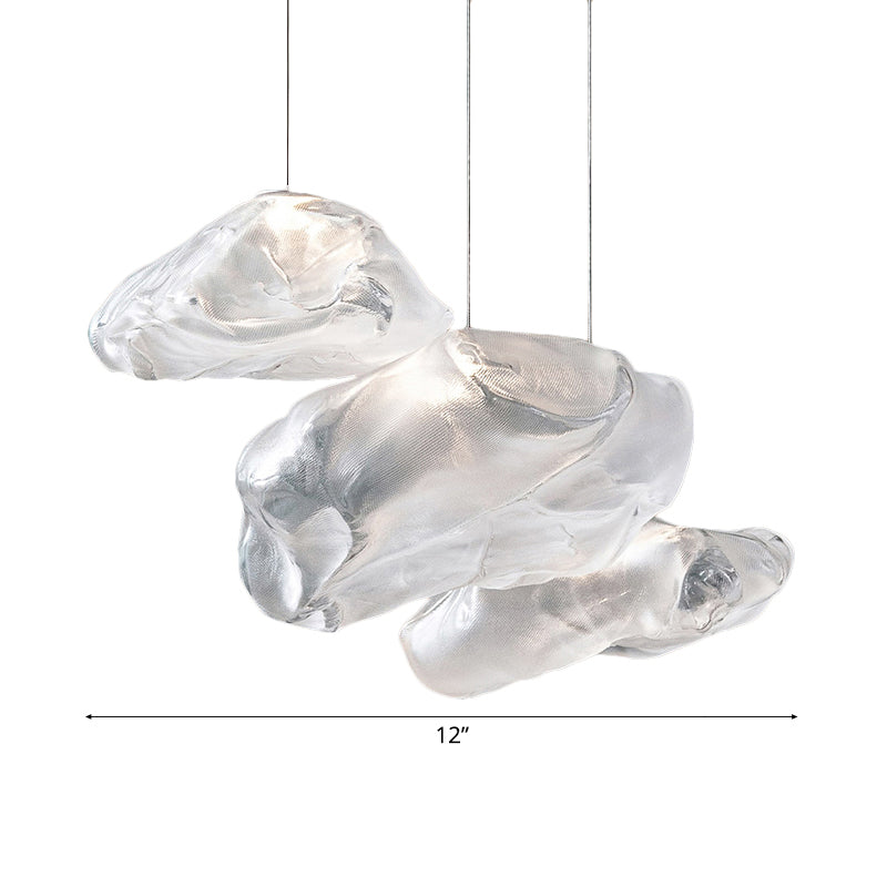 Cloud Cluster Pendant Light - Contemporary Frosted Glass 3-Light White Led Hanging Fixture
