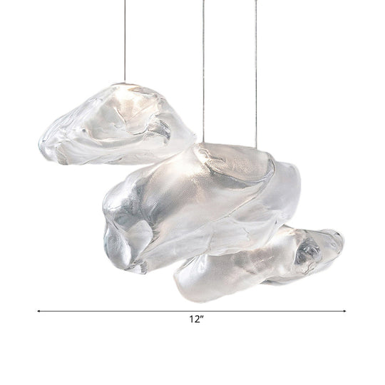 Cloud Cluster Pendant Light - Contemporary Frosted Glass 3-Light White Led Hanging Fixture