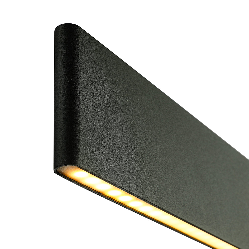 Luminaire suspendu à LED noir moderne pour salle à manger - Lame large de 36"/47" - Plafonnier suspendu en blanc chaud