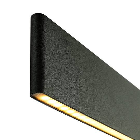 Luminaire suspendu à LED noir moderne pour salle à manger - Lame large de 36"/47" - Plafonnier suspendu en blanc chaud