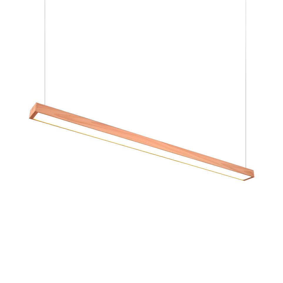 Modern LED Wooden Rectangular Pendant Light for Office Ceiling