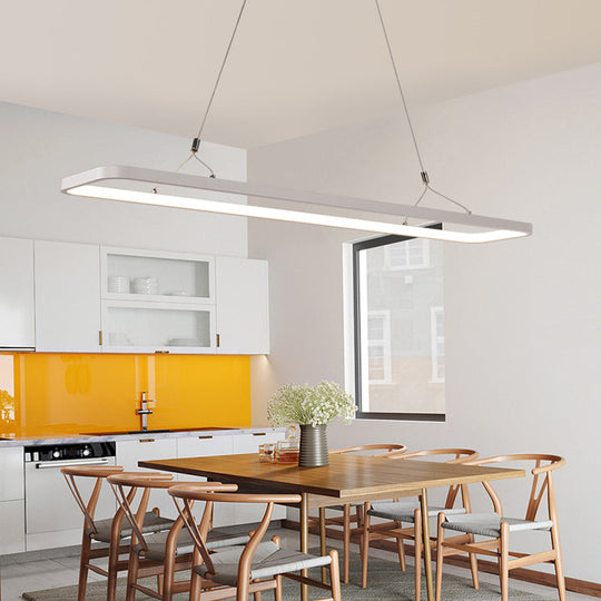 Linear Kitchen Suspension Pendant Acrylic LED Ceiling Light - 39"/47" Wide - Warm/White Light