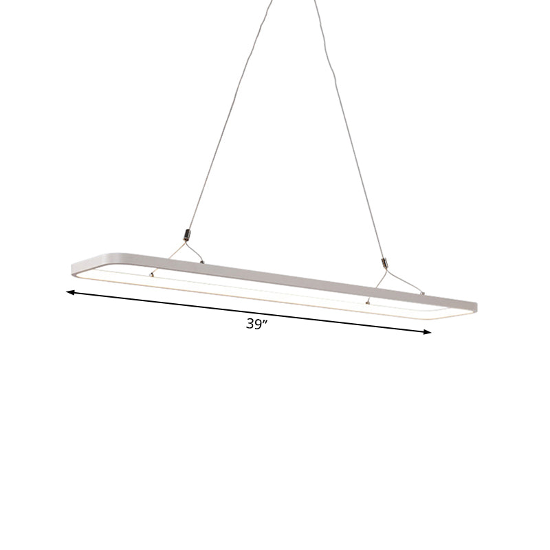 Linear Kitchen Suspension Pendant Acrylic LED Ceiling Light - 39"/47" Wide - Warm/White Light