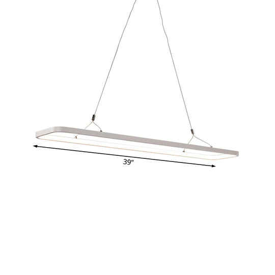 Linear Kitchen Suspension Pendant Acrylic LED Ceiling Light - 39"/47" Wide - Warm/White Light