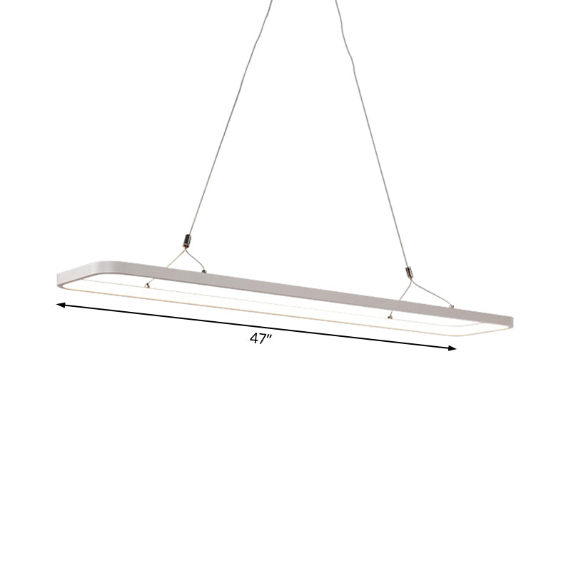 Linear Kitchen Suspension Pendant Acrylic LED Ceiling Light - 39"/47" Wide - Warm/White Light