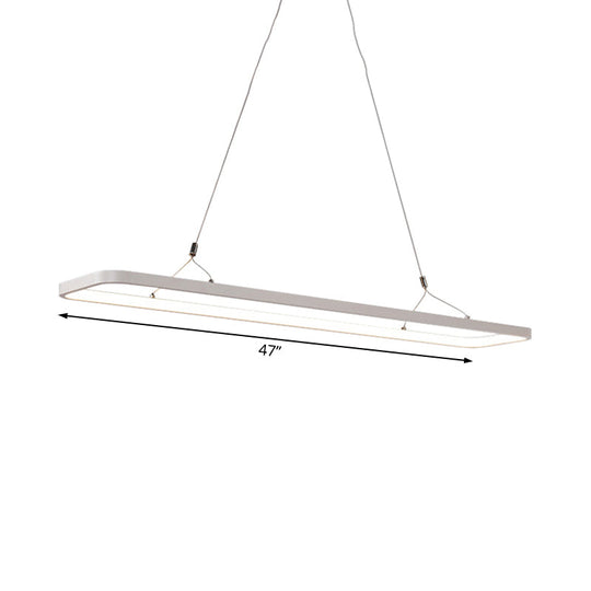 Linear Kitchen Suspension Pendant Acrylic LED Ceiling Light - 39"/47" Wide - Warm/White Light