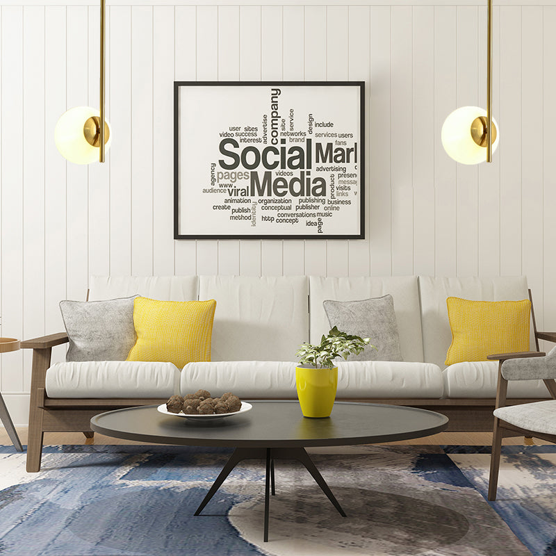 Suspension en verre blanc - Plafonnier contemporain à 1 lampe en or