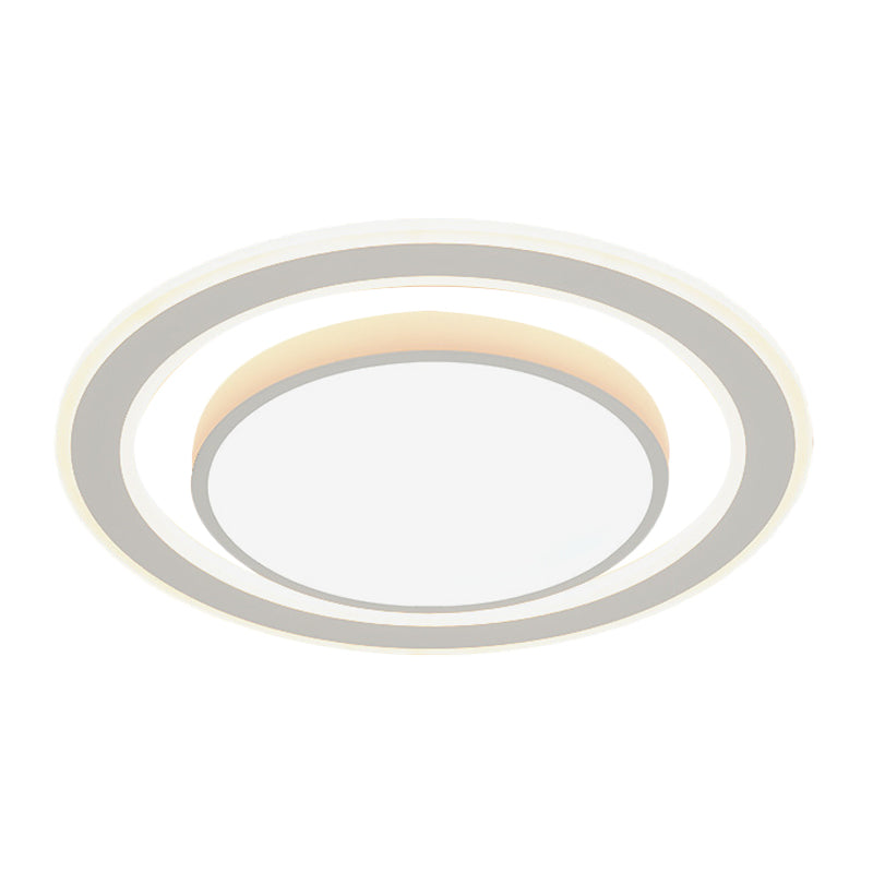 White LED Flush Mount Lamp for Bedroom, Acrylic Round/Square Flushmount Fixture