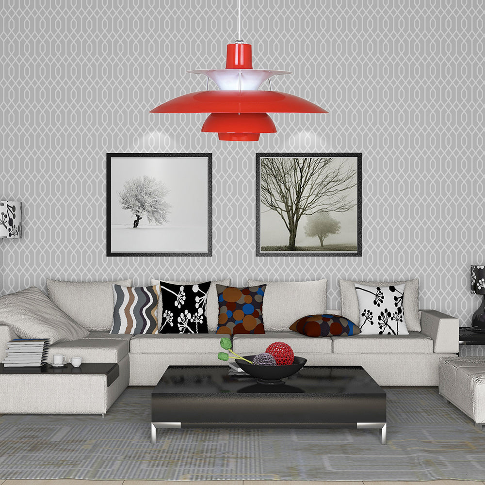 Macaron Style 3-Layer Pendant Light With Flared Shade - Aluminum 1 Black/Gray