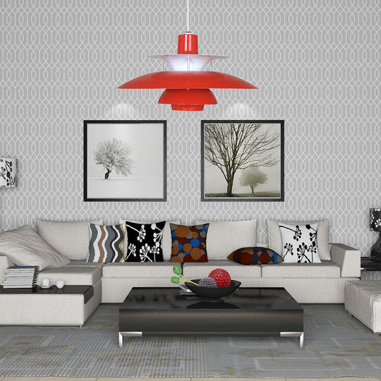 Macaron Style 3-Layer Pendant Light With Flared Shade - Aluminum 1 Black/Gray