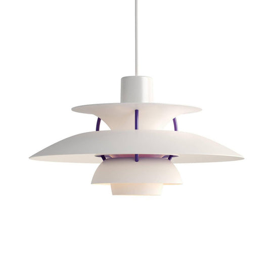 Macaron Style Aluminum Pendant Light with Flared Shade - 3 Layers, 1 Light, Black/Gray, 12"/16" Wide