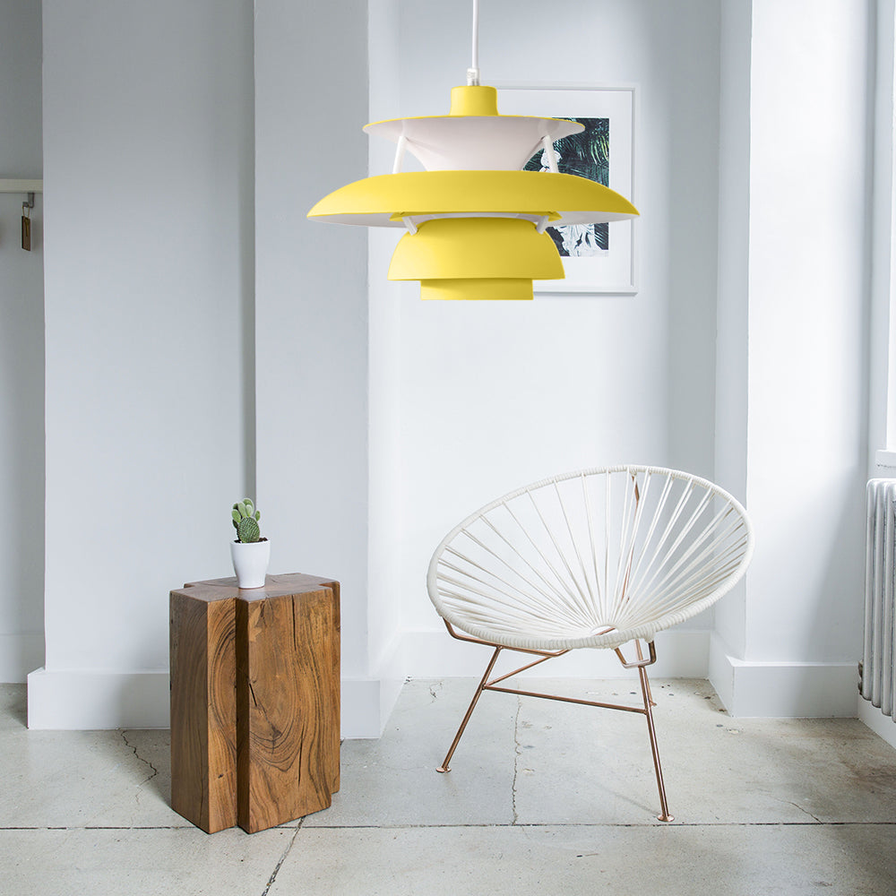 Macaron Style Aluminum Pendant Light with Flared Shade - 3 Layers, 1 Light, Black/Gray, 12"/16" Wide