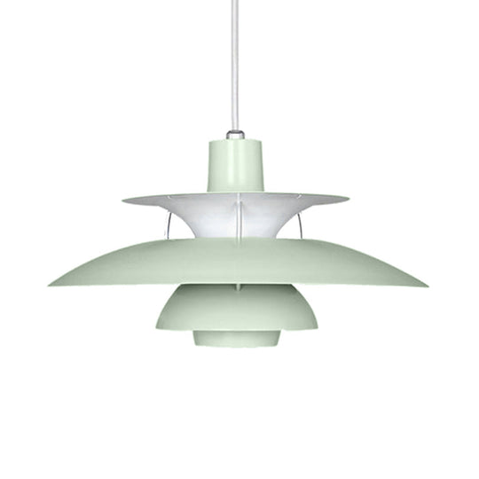 Macaron Style 3-Layer Pendant Light With Flared Shade - Aluminum 1 Black/Gray