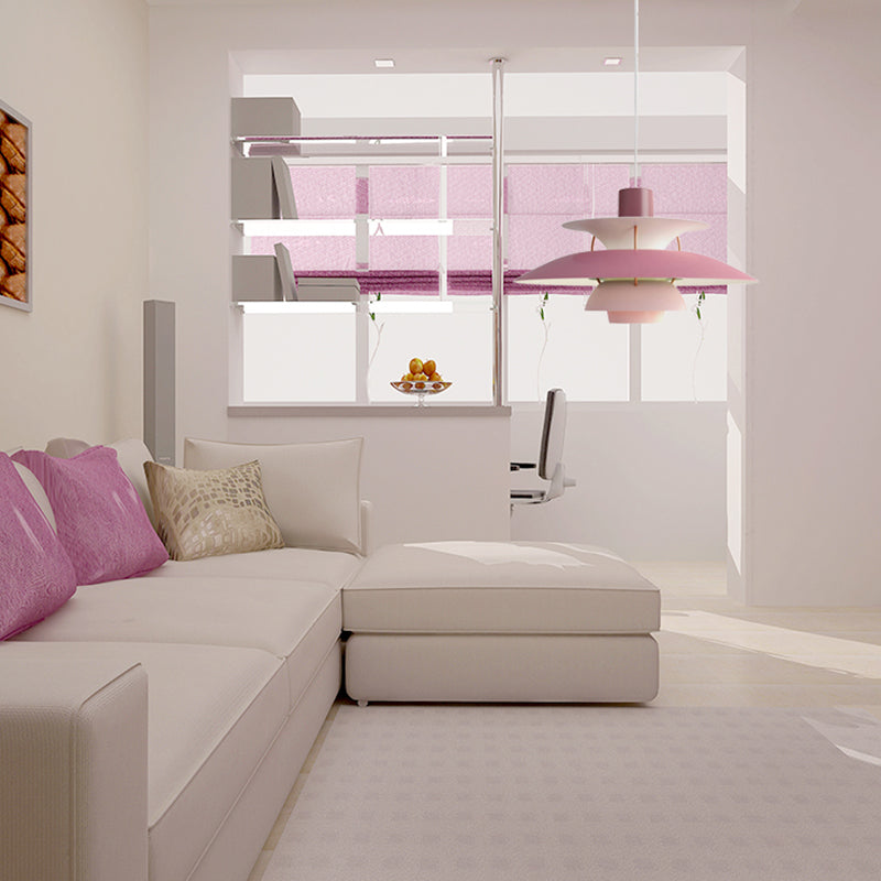 Macaron Style Aluminum Pendant Light with Flared Shade - 3 Layers, 1 Light, Black/Gray, 12"/16" Wide