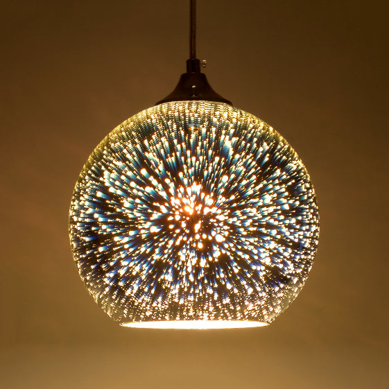 Modern Glass Orb Pendant Light for Bar & Cafe with Single Hanging Head