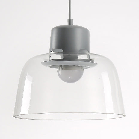 Modern Grey/Blue/Green Glass Pendant Light - 1-Light Ceiling Lamp Fixture