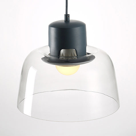 Modern Grey/Blue/Green Glass Pendant Light - 1-Light Ceiling Lamp Fixture