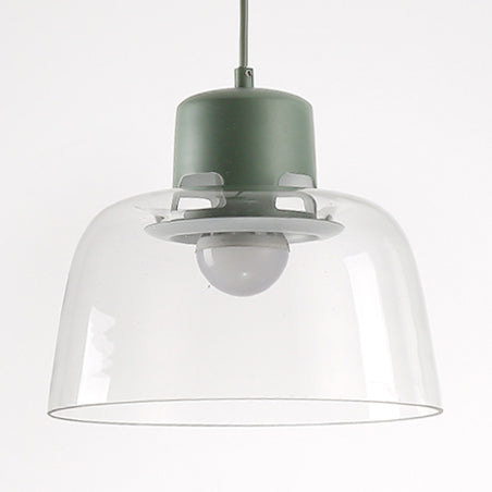 Modern Grey/Blue/Green Glass Pendant Light - 1-Light Ceiling Lamp Fixture