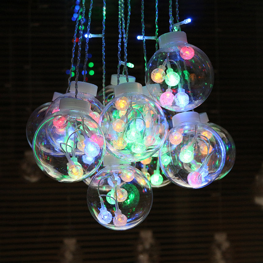 Modern Clear Bubble Shade Hanging Light For Festival Decoration / White