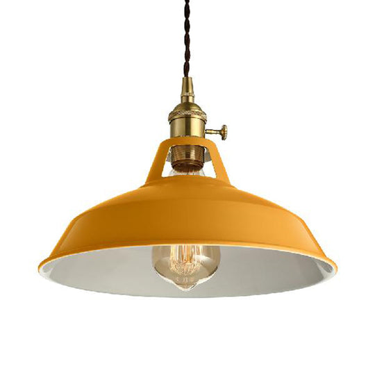 Barn Style Metal Pendant Light with Blue/Green Shade - Perfect for Dining Room