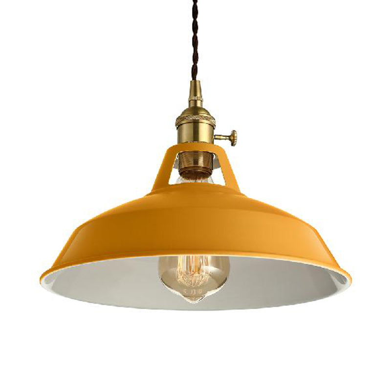 Barn Shade Pendant Light - Loft Style Metal Hanging Lamp In Blue/Green Ideal For Dining Room