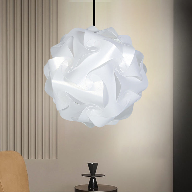 Contemporary Hanging Globe Lamp Set - White/Red/Pink 1-Light Acrylic Ceiling Pendant Light 8/9/10