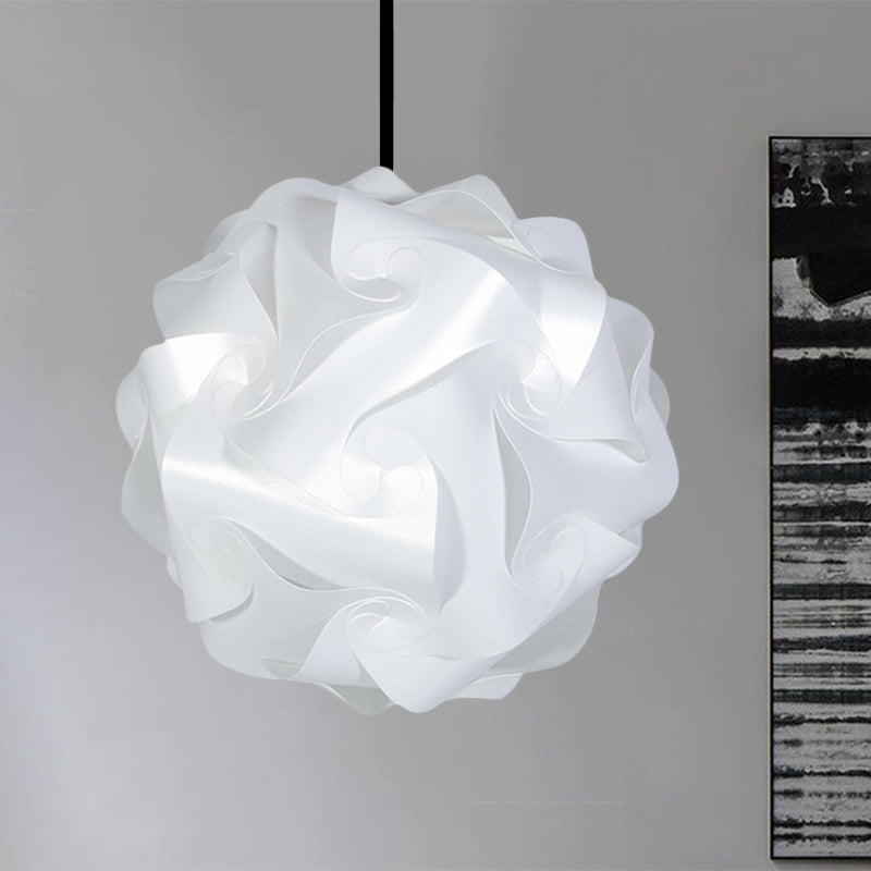 Contemporary Hanging Globe Lamp Set - White/Red/Pink 1-Light Acrylic Ceiling Pendant Light 8/9/10