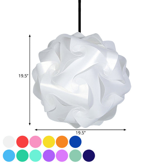 Contemporary Hanging Globe Lamp Set - White/Red/Pink 1-Light Acrylic Ceiling Pendant Light 8/9/10