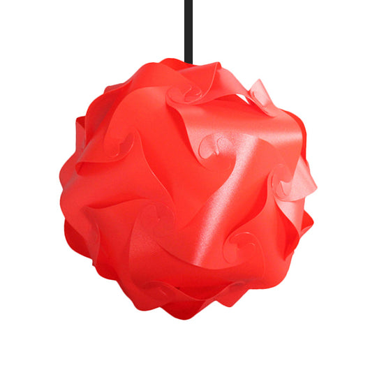 Contemporary Hanging Globe Lamp Set - White/Red/Pink 1-Light Acrylic Ceiling Pendant Light 8/9/10