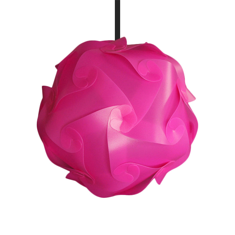 Contemporary Hanging Globe Lamp Set - White/Red/Pink 1-Light Acrylic Ceiling Pendant Light 8/9/10