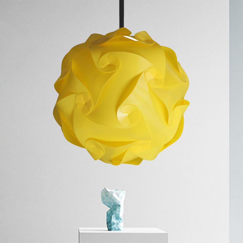 Contemporary Acrylic Globe Hanging Lamp Set - White/Red/Pink, 1-Light Pendant Light, 8"/9"/10" Dia (Pack of 2)