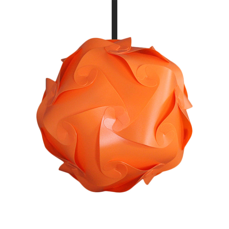 Contemporary Acrylic Globe Hanging Lamp Set - White/Red/Pink, 1-Light Pendant Light, 8"/9"/10" Dia (Pack of 2)